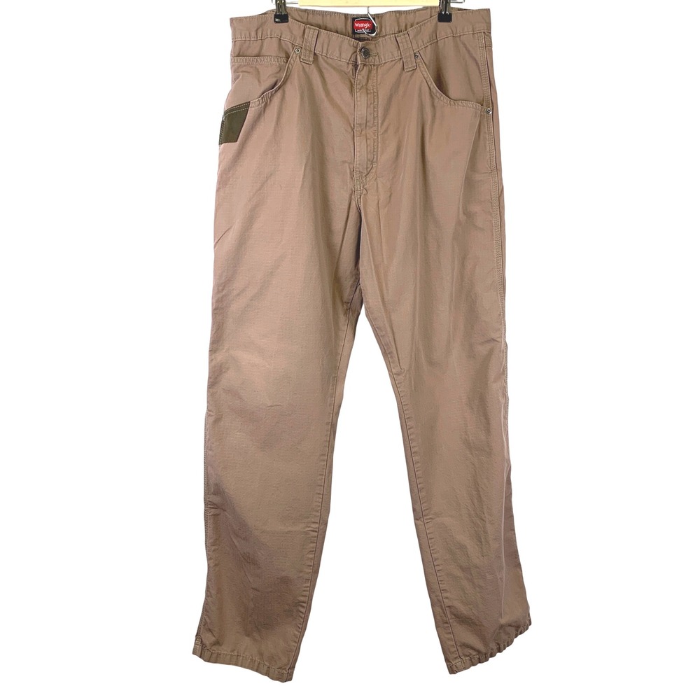 Wrangler‎ Workwear Mens Tan Brown Canvas Carpenter Pants Size 42x33